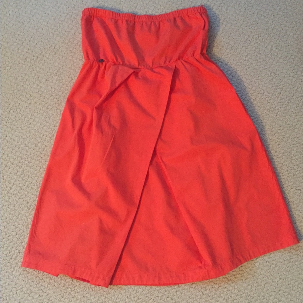 Manila Grace Coral Strapless Summer Dress